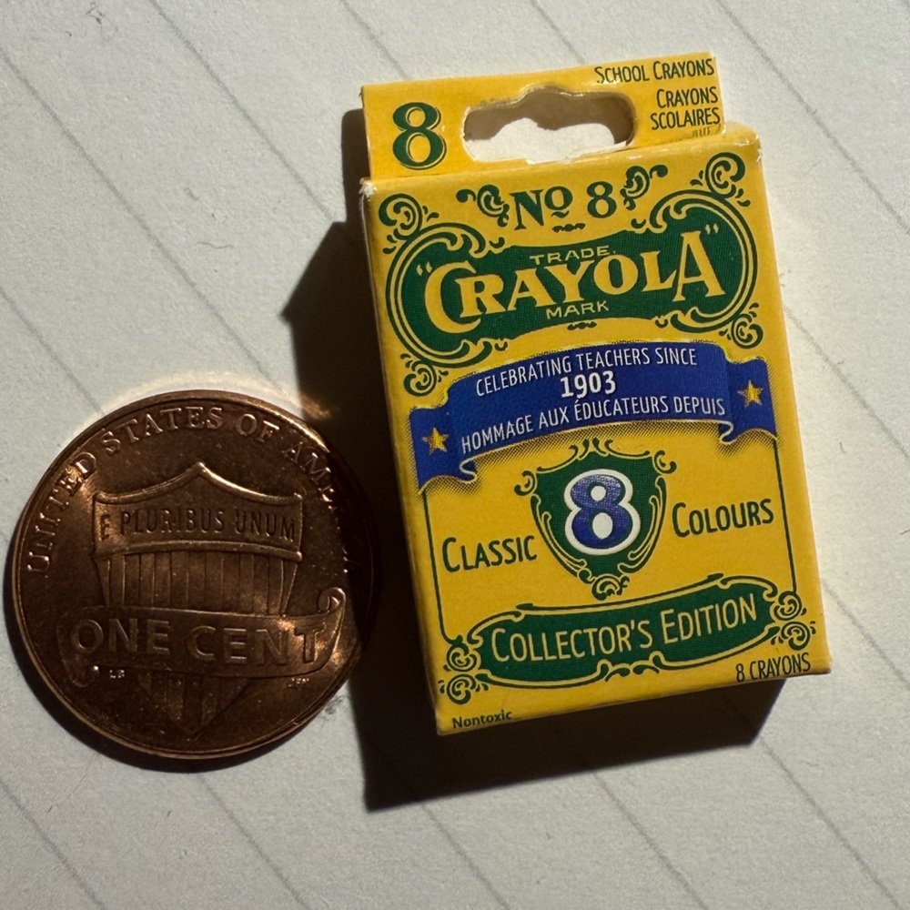 Retro. Tiny Crayola Classic Collectors Edition Mini Crayon box.